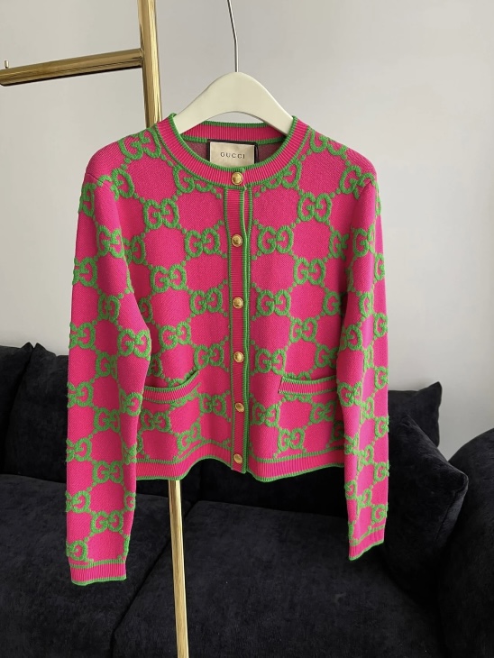 GUCCI COTTON AND SILK BLEND CARDIGAN